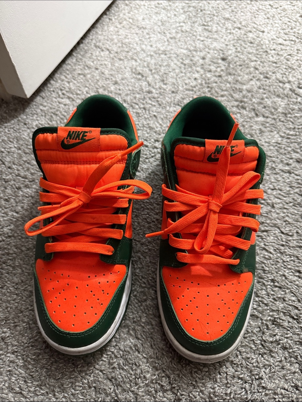 Nike Man’s Orange and Green Low-Top Sneakers